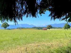 Platz für ihre Bank mit Blick