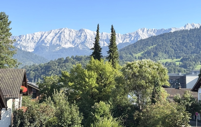 Ausblick vom Esszimmer und Balkon