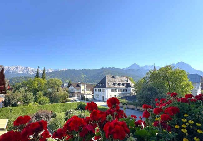 Ausblick vom Esszimmer und Balkon