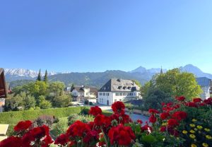 Ausblick vom Esszimmer und Balkon